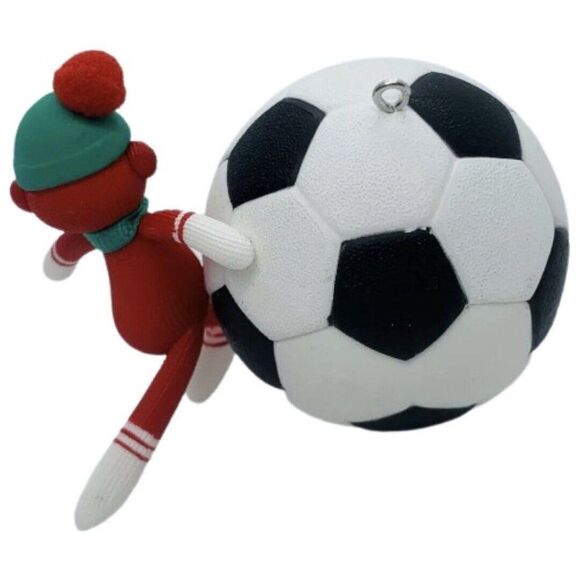 Hallmark Soccer Ornament Star Personalize Keepsake  2018 Sock Monkey Ball - Picture 3 of 7